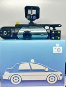 Câmera veicular com 3 lentes e wifi