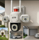 Câmera externa com 3 lentes moveis e alarme integrado