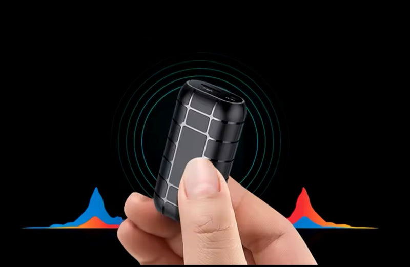 Mini gravador de voz com sensor de voz e bateria de 20 dias.